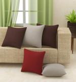 Yellow Weaves Cotton Canvas Decorative Cushion Covers (16 X 16 Inches) Set of 5, Multi Colour