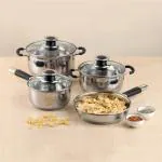 Vinod Stainless Steel Master Chef Cookware Set - 4 Pcs, Silver (Induction Friendly)