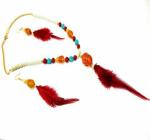 JAYA VISION ENTERPRISES Synthetic Pearl & Glass Beaded with Resin Bead Feather-tg69