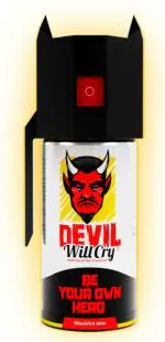 Devil Will Cry Pepper Spray For Women Safety Self Defence Of Men, Girls And Elderly With Glass Breaker Cap And Holster 35G, 55Ml By (Black)