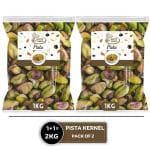 Nuts Vakil 2 kg Plain Pistachios without shell | Pista Kernels Dry Fruits Pack of 2 (1kg + 1kg)