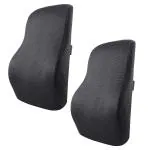Sleepsia Orthopedic Memory Foam Lumbar Support - Backrest Seat Cushion for Office Chair & Car, Back Pain Relief Pillow (Pack of 2)