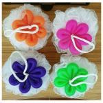 MAPPERZ Bathing Round Loofah for Men and Women/ Bath Loofah Sponge-(Random Colors) (Pack of 4)