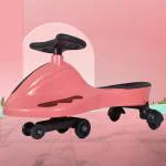 Kidsmate Drift Swing Car for Kids - Ride-On Toy with PU Wheels, Non-Slip Pedals, and 360 Degree Rotating Steering For Easy Navigate the Car for Ages 3 and Up -Radish Pink