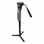 Digitek (DMP-70H) Professional Monopod with 3 Leg Base & Video Head, Portable & Stable Monopod with Flip Lock, Max. Operating Height: 71 inch (5.9 Feet), Max. Load Upto: (3 kgs)