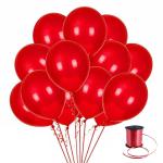 Festiko 225M Colour Balloon Curling Ribbon And 30Pcs Metallic Latex Wedding Birthday Gift Party Gold (Red Balloons Curling Ribbon)