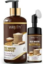WAW Skin Cosmo Hair Damage Repair Kit Rice Water Shampoo and Rice Water Foaming Face Wash for Men and Women