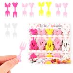 Hasthip Plastic Food Fruit Forks For Kids, Mini Cute Bow Tie Animals Little Forks, Cartoon Toothpicks Dessert Party Décor (Set Of 10)