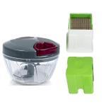 FIRST FRONT Vegetables Plastic Dori Chopper With Stainless Steel Pony Spoons and (Multicolour, Pack of 2)