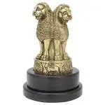 Dattatreya Golden Wood Ashoka Stambh Emblem India Ashok Chakra Memento Idol
