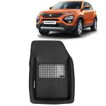Kingsway 4.5D 5D Car Floor Foot Tray Mats for Tata Harrier 2019 Onwards Model, Black Color, Top Notch PVC, Complete Set of 3 Piece