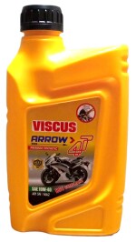 VISCUS Viscus 4T Petrol Engine Oil for Bikes Arrow 4T 10W40 SN/MA2 BS-6 Premium Synthetic (1L) Drain interval 10000+ Kms