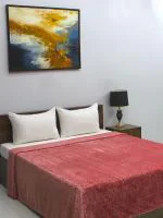 Bombay Dyeing Jacquard 290 GSM 100% Polyester Pink Fidilis Double AC Blanket