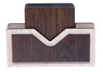 GLNRM Handicrafted Brown 907 Square Wood Table Decorative Coasters and Holder 11 x 4 x 3 cm (set of 6)