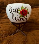Best Wishes Metal Pot With Stand