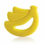 Beebaby Banana Shape Silicone Teether for Baby with Carry Case, Yellow