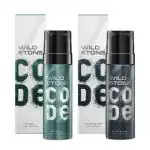 Wild Stone Code platinum & Steel Body Perfume for Men (120ml each)