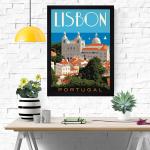 Chaque Decor Lisbon Portugal Texture Paper Framed Art Print 19.25 Inches X 13.25 Inches Modern Art ,Perfect for Home Decor, For Living Room, Bed room, Office, Hotel,wall decoration