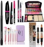 Bingeable Kajal And 3 In1 Waterproof Eyeliner Mascara 36H Brush 2In1 Contour Stick Makeup Kit (Set Of 6)