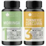 Bliss of Earth High Purity Moringa Oleifera Leaf Powder Tablets 500mg & High Potency Turmeric Curcumin Extract Tablets 500mg With Quick Release & Enhanced Bioavailability 120 Tablet (Pack of 2)