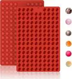 MOLDBERRY Chocolate Mould Mini Round Silicone Mold Chocolate Drops Dog Treats Pan Semi Sphere Gummy Candy Molds for Ganache Jelly Caramels Cookies Pet Treats Baking Small Dot Cake Decoration Making Homemade .