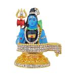 Caristo Lord Shiv Idol | Shankar Idol | Shiva Shivling Idol (ID-167) Blue Metal Statue for Car Dashboard | Home Décor | Mandir Pooja Murti | Temple Puja | Office Table Showpiece