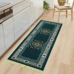 Enyra Traditional Design Polyester Jhelum Runner 2x6 Feet/24x72 Inch, Pack of 1 Piece, For Bedside, Bedroom, Kitchen, Living room, Hall, Dining Area, (Turquoise)