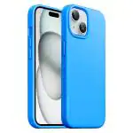 LIRAMARK Liquid Silicone Soft Back Cover Case for iPhone 15 Plus (6.7 inch) (Oriental Blue)