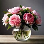 Love Creation 12x18 Size poster print for creative wall art- dreamy-peonies-in-a-bohemian-vase-8300(Non Sticker)