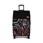 Genie Ivy 77Cm Trolley Bag, Soft Side Premium 8 Wheel Check-in Luggage- Black, Printed, Travel Bag for Women