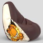 ComfyBean Bag with Beans Filled 4XL- Official: Garfield Bean Bags - For Adults - Max User Height : 5.5-6 Ft.-Weight : 70-99 Kgs(Model: Printed - GARFIELD -Garfield_ARTWORK-14 - Brown)