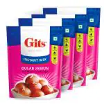 Gits Instant Gulab Jamun Dessert Mix | 800g (Pack of 4, 200g Each) | Pure Veg, Indian Dessert and Mithai