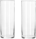 DECORQUIZ Cylinder Vases 12 Inch Tall X 4 Inch Round - Multi-use: Table top Pillar Candle, Floating Candles Holders or Flower Vase Cylinder Vase- Pack of 2Pcs