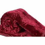 Goyal's Maroon Floral Super Soft Mink Double Bed Blanket (87 X 85 Inch)