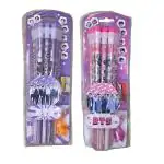 AMB Girls BT_ S Stationery Set of 12 HB Pencils, Sharpener, Eraser & Pencil Cap | Birthday Return Gift |School Supply Set(pack of 2)(Girls)