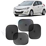 Kingsway Car Curtain Sticky Sun Shade Universal Use for Hyundai I20, 2011 - 2014 Model, Color : Black, Mesh, Pack of 4 Piece Car Sun Shades Blinds Cover