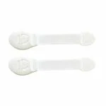 THE LITTLE LOOKERS White Baby Safety Lock with Push Button and Nylon Strap (Pack of 2)