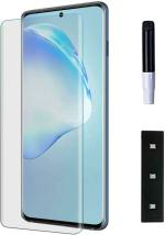 ISHANGEL Edge To Edge Tempered Glass for SAMSUNG GALAXY S21, UV Glue Curved Edge to Edge Case Friendly Premium HD Clarity Protector screen guard for with easy installation kit (uv model) (Pack of 1)