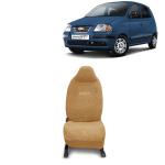 Kingsway Towel Fabric Car Seat Covers for Hyundai Santro Xing, 2003 - 2018 Model, Material: 100% Cotton, Color : Beige, Complete Set of All Seats (Car Specific Front + Rear Seat Covers)