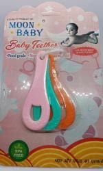 MOONBABY Soft BPA free ISO Certified Silicon Tennis Bat Baby Teether Soother Toys for Kids Babies Toddlers baby Pack of 1