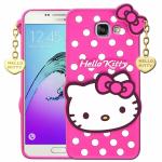 Clickaway Hello Kitty Case for Samsung Galaxy On Max 3D Soft Cute Cover for Girls/Women Silicone Rubber Back Cover With Pendant-Baby Pink/Pink