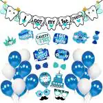 Zyozique I Got My First Tooth Photo Booth Props And I Got My First Tooth Banner With Balloons /First Tooth Decoration/First Tooth Decoration Kit (Pack