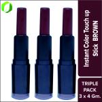 ECOSENSE True Indian Browntone Temporary Hair Color Stick for women and men Super Savers Pack 3 x 4 gms. Be Party Ready in Seconds.(Pack of2)