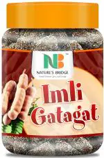 Nature's Bridge Gatagat Emli Candy | Imli Candy Jar (Khatta Mitha Swad) (Churan) Tamarind Candy - 400 Gm Jar