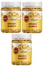 Red Cliff Golden Raisins | Premium kishmish/kismis | Dry fruits (Golden Raisins | 250gx3 | Pack of 3)