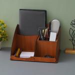 Webelkart wooden Pen stand |Office Desk Storage with Drawer | Office Organizer | File Organizer | Desktop Organizer | Desk Accessories (12