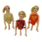 Konfiz Multicolor Plastic Cake Doll Fancy For Making Barbie Doll Cake (Pack Of 3)