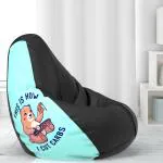 Biggie Bean Bag with Beans Filled - Size : XL - 3D Printed Bean Bag with Beans - Designed by : DonnaPaula London - Color: This is how I cut carbs - White Black - Best 3D Printed Bean Bag for Living Room - Pre-filled with Beans - Ready to use