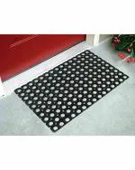Status PVC Rubber Outdoor Door Mat for Home/Bathroom/Bedroom/Office/Main Door/Rainy Season (41x61 cm,Black)-Pack of 1