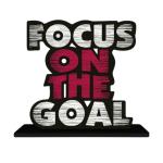Webelkart Premium Wooden Focus On The Goal Motivational Quotes Table Decoration for Office Desk | Home Decor Item | Living Room | Modern Art Wood Showpiece Gift Items